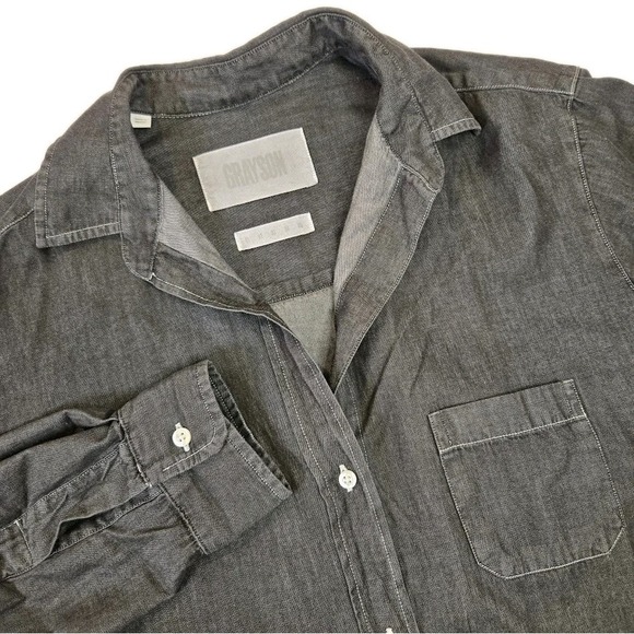 Grayson The Hero Shirt Gray Chambray Women's Size M (03) Long Sleeve Button Down - Picture 1 of 8